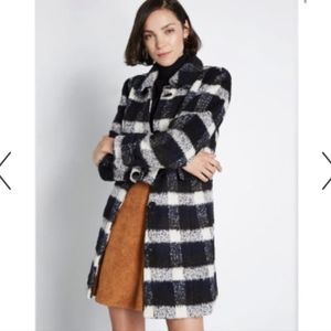 Plaid dress peacoat